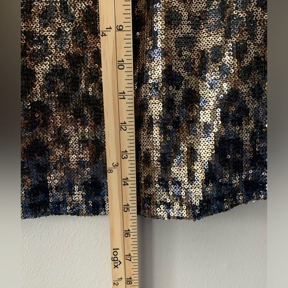NWT Altar’d State Sequin Leopard Gold Black Mini Skirt Animal Print XS - Picture 10 of 10